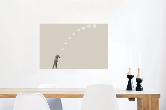 Affiche Vintage - Lune - Homme - 60x40 cm