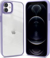 Coverzs telefoonhoesje geschikt voor Apple iPhone 11 solid bumper hoesje - optimale bescherming - mat - transparant / paars
