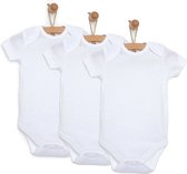 Set van 3 Witte Rompertjes voor baby's met korte mouwen (6 maanden) - Basic Korte Mouw, Nieuw Baby Cadeau, Zwangerschap, Romper Baby Jongen Meisje