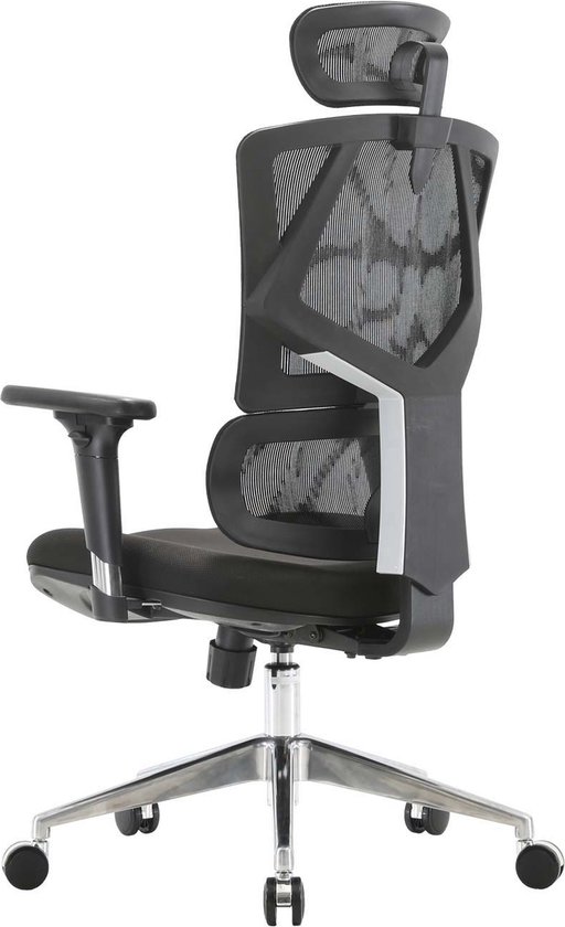 SIHOO Bureaustoel Bureaustoel ergonomisch, lendensteun hoge rugleuning 3D armleuningen ~ zwart