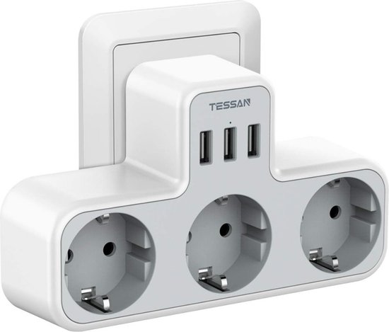 Multiprise USB avec 6 prises 4 ports USB Protection contre les surtensions Multiprise  électrique avec prise d'énergie de cordon de 2 m