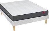 Ysmée Set bedbodem + matras met pocketveren en vormgeheugen BABYLONE van DREAMEA 23 cm dik - 140 x 190 cm L 190 cm x H 30 cm x D 140 cm