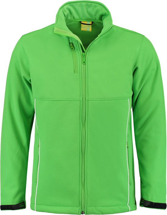 Lemon & Soda Softshell jacket voor heren in de kleur lime in de maat L.