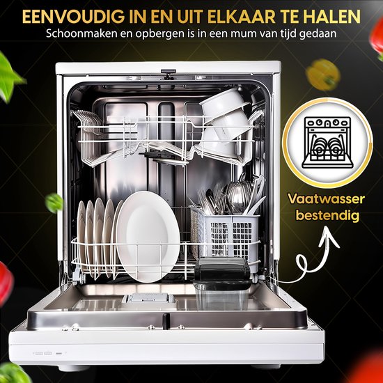 Toivo Kitchen Groentesnijder - RVS & BPA-Vrij - Multifunctioneel - Zwart - 11 in 1 Keuken mandoline - Handmatig - keuken accessoires - Keukensnijder - Uiensnijder - Spiraalsnijder - Frietsnijder