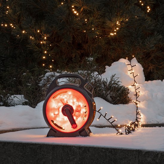 Cluster Lichtsnoer op kabelhaspel voor buiten - 300 LEDs - 7 meter - Kerstverlichting