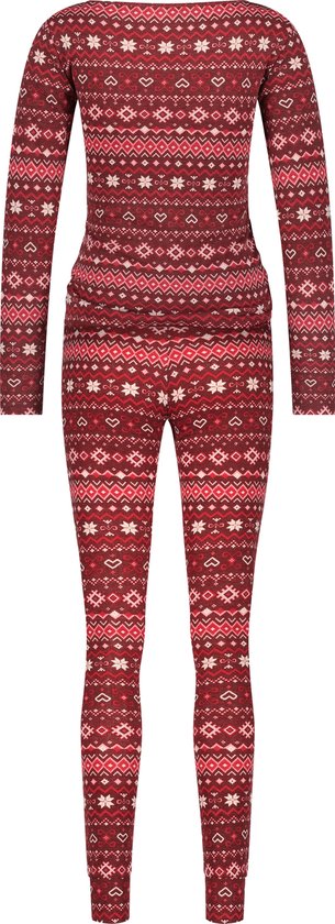 Hunkemöller Dames Nachtmode PJ LS Set Fairisle - Rood