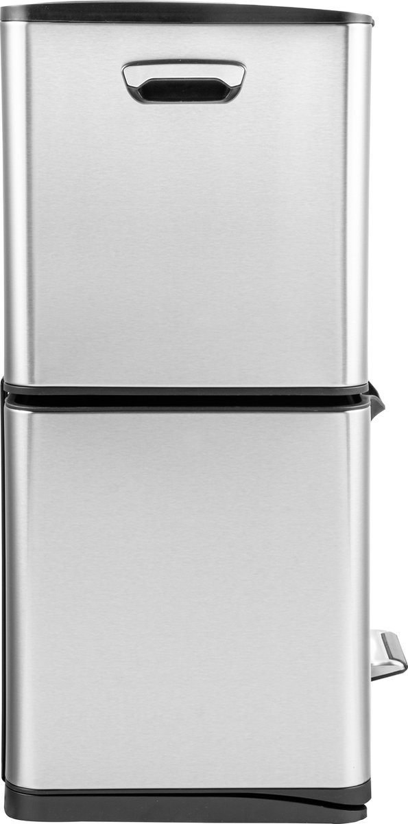 Luzzo® Ohio 60 Ltr Afvalscheidingsprullenbak RVS - Pedaalemmer Met Soft Close Deksel Afval Scheiden 3 Bakken Zwart 67e2c09fd5424334990f0bf1
