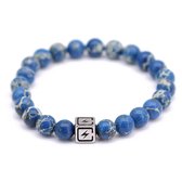 Fortuna Perles – Energy Regalite Royal – Bracelet de Perles – Homme – Bleu Royal – 18 cm