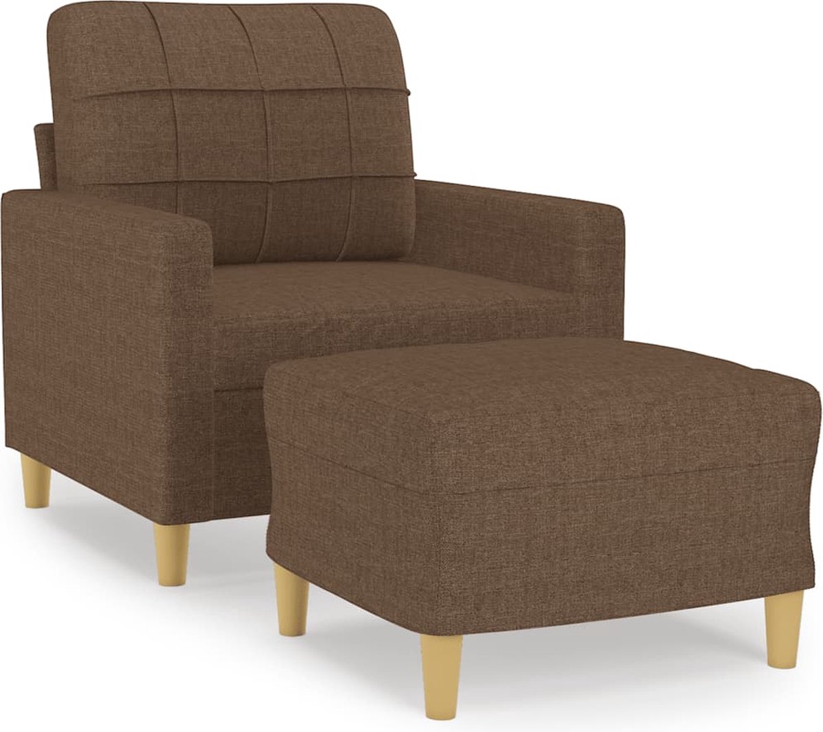 vidaXL Fauteuil - met - voetenbank - 60 - cm - stof - bruin