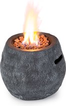Cheminée à gaz Blumfeldt Andros 40 000 BTU/13kW - cheminée avec couvercle - foyer avec flamme en pierres de lave - Incl. tuyau gaz, habillage pluie et régulateur de pression - polystone - brûleur inox