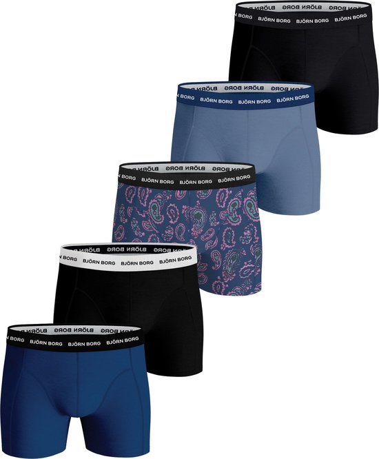 Boxers Björn Borg Cotton Stretch - boxers homme longueur normale (pack de 5) - multicolore - Taille: L