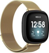 Shop4 - Geschikt voor Fitbit Sense Bandje - Small Metaal Goud