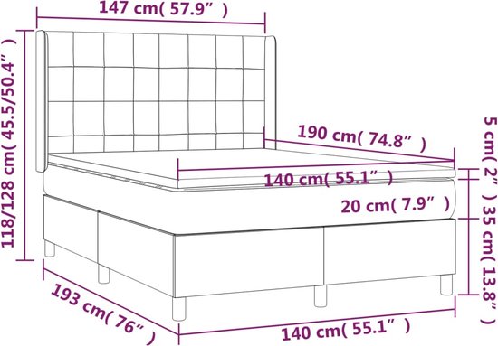vidaXL Boxspring zonder matras fluweel donkergroen 90x210 cm - Slaapkamer | Bedden