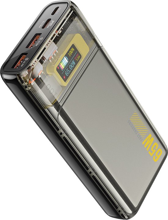 Hoco Q13 Powerbank 20000 mah - 65W - QC3.0 - LED Display - Zwart