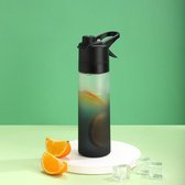 Without Lemon - Zwart - Drinkfles met Spray functie - Sporten - Outdoor - Mist Sprayer - Nevel Spray - Verkoeling - 650ML
