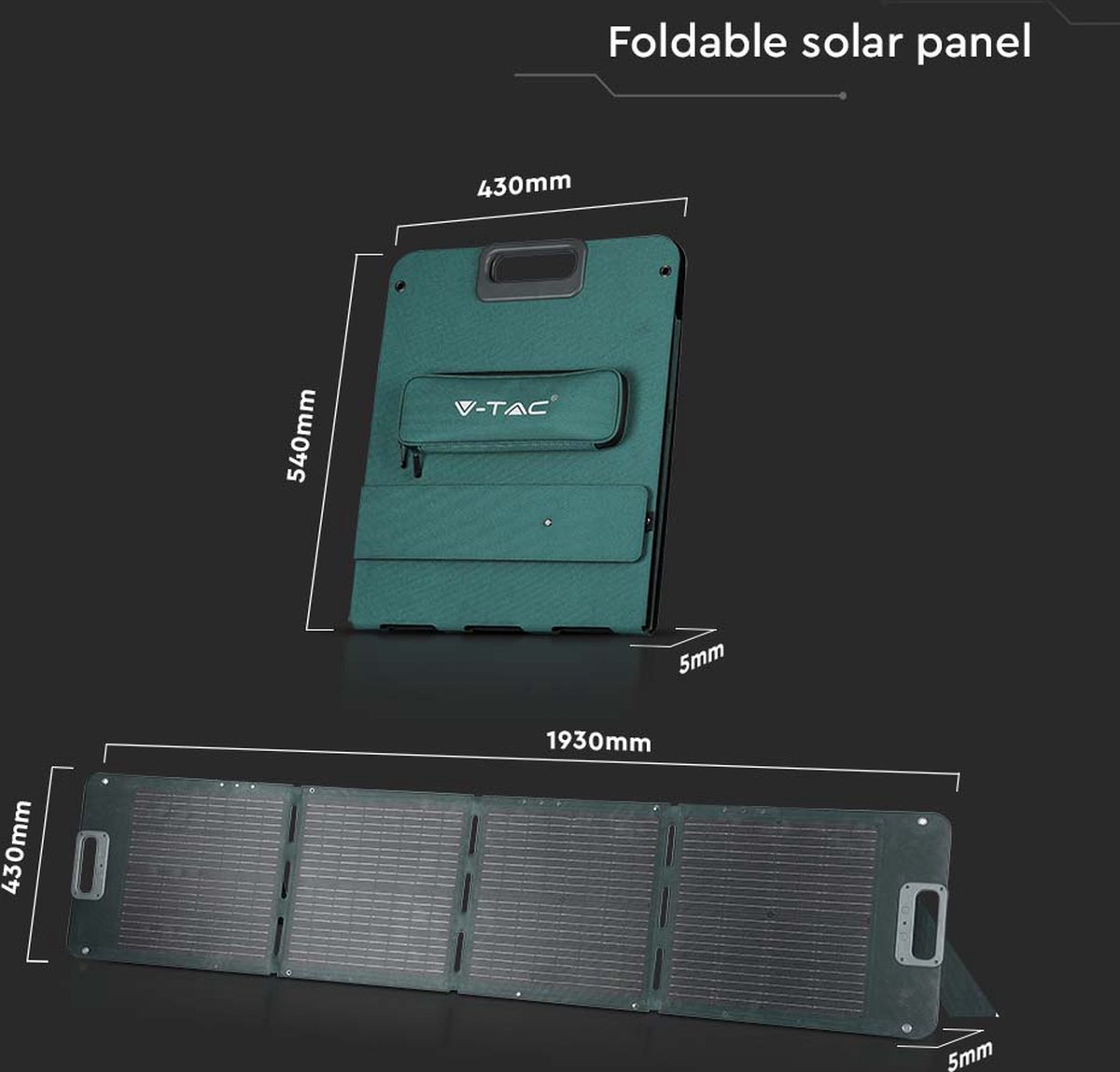 Opvouwbaar zonnepaneel 200 W, IP67, hoge efficiëntie 22%, draagbare zonne- oplader, zonnestroom, camping, outdoor