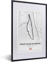 Fotolijst incl. Poster - Racing - Racebaan - Circuit Gilles Villeneuve - Circuit - F1 - Canada - Wit - 40x60 cm - Posterlijst