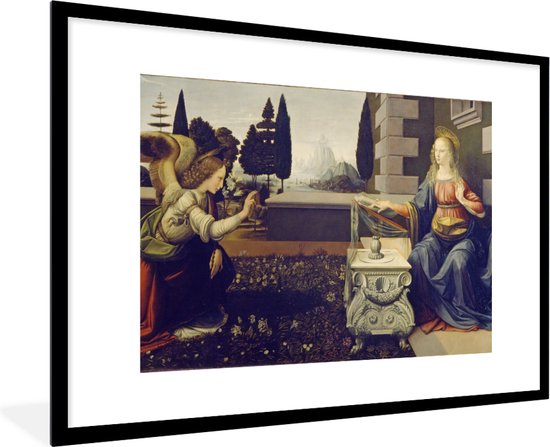 Fotolijst incl. Poster - The Annunciation - Leonardo da Vinci - 120x80 cm - Posterlijst