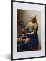Fotolijst incl. Poster - Het melkmeisje - Schilderij van Johannes Vermeer - 40x60 cm - Posterlijst