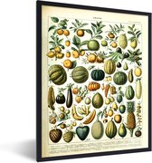Fotolijst incl. Poster - Fruit - Eten - Design - Vintage - Adolphe Millot - 30x40 cm - Posterlijst
