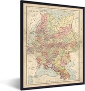 Fotolijst incl. Poster - Illustratie van een antieke kaart van Rusland - 60x80 cm - Posterlijst