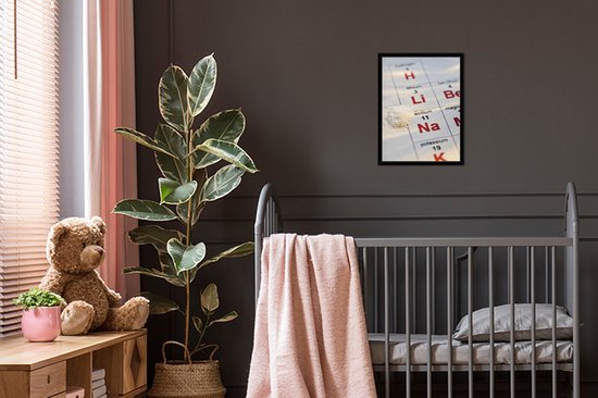 Photo en cadre - Tableau périodique avec cadre photo sel 30x40 cm - Affiche sous cadre (Décoration murale salon / chambre)