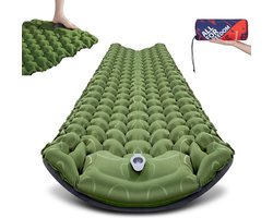 Ultralichte campingslaapmat: zelfopblazende matras voor één kamp, draagbaar, compact en lichtgewicht, dubbel opblaasbaar, slaapluchtbed voor tent, wandelen, backpacken (8 cm), grijs