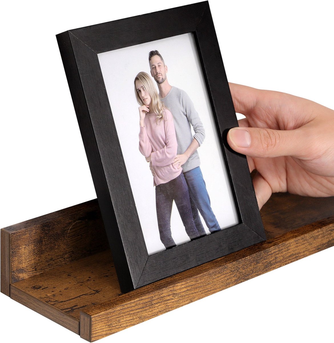 Wandplanken - Set van 3 - Vintage bruin - Hout