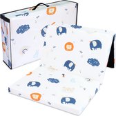 Reisbed matras 60x120 cm opvouwbaar - dikke opvouwbare matras voor baby vouwmatras kinderen matras reisbed 120x60 Regenboog