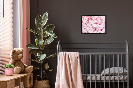 Photo encadrée - Gros plan de l'intérieur d'un cadre photo pivoine rose noir 80x60 cm - Affiche encadrée (Décoration murale salon / chambre)