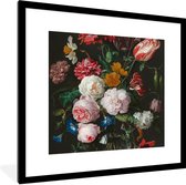 Cadre photo avec affiche - Nature morte avec des fleurs dans un vase en verre - Peinture de Jan Davidsz. de Heem - 40x40 cm - Cadre affiche