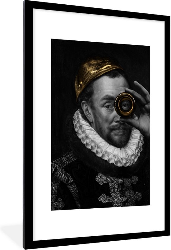 Fotolijst incl. Poster - Willem van Oranje - Adriaen Thomasz - Goud - Lens - 60x90 cm - Posterlijst