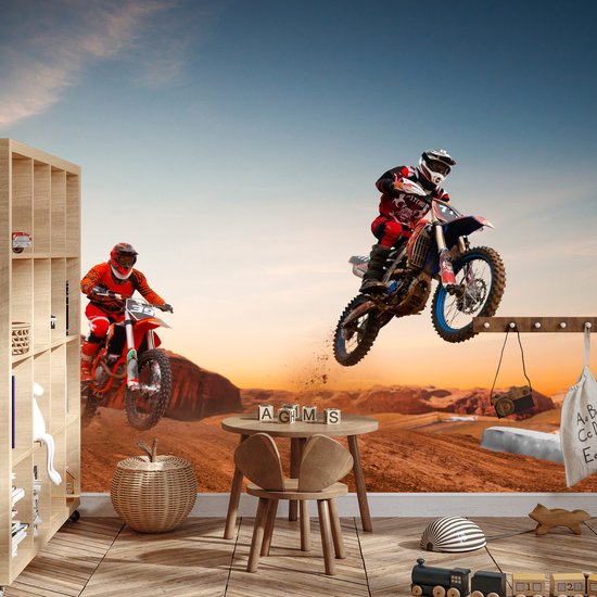 Fotobehang Motoren In De Woestijn
