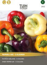 Tuin de Bruijn® zaden - Paprika mix - 5 kleuren/soorten - ca. 5 zaden per soort
