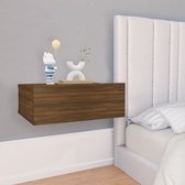 The Living Store Zwevende Nachtkastjes - Bruineiken - Set van 2 - 40x30x15 cm - Hoogwaardig bewerkt hout