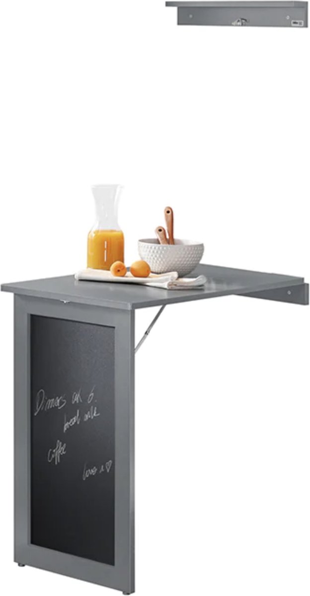 Simpletrade Wandtafel - Inklapbaar - Tekentafel - Multifunctioneel - MDF - Grijs - 50x75x76 cm