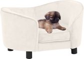 The Living Store Huisdierenbank - Dik gevoerd - 69 x 49 x 40 cm - Crème pluche - Geschikt voor volwassen katten en kleine honden