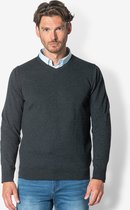 Twinlife Heren Pullover V-Neck Gebreid - Trui - Regular Fit - Herfst en Winter - Blauw - 2XL