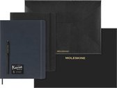 Moleskine Vegea Notitieboek Collector's Box (2 Gelinieerde Notitieboeken, Envelope & Kaweco Fountain Pen Zwart)