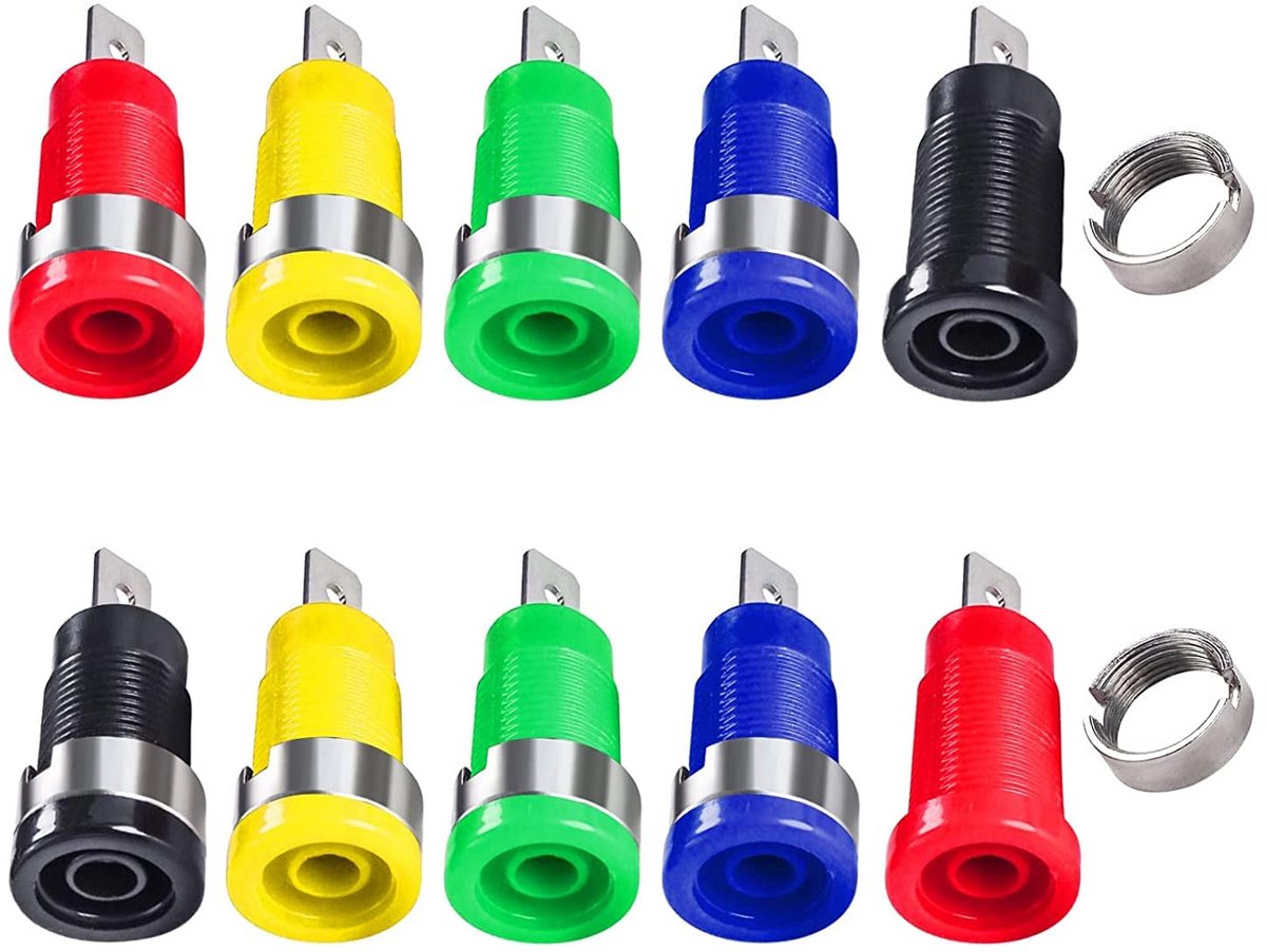 10 Stuks 4mm Banaanstekker Vrouwelijk Chassis Montage Adapter Set