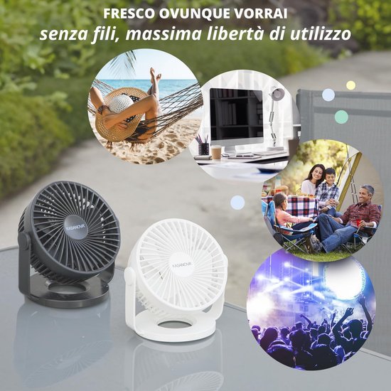 Witte tafelventilator oplaadbaar Breezy Witte tafelventilator oplaadbaar Breezy