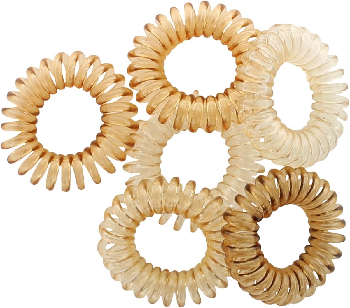 Set van 6 Witte Elastiekjes voor Haar - Zonder Creases - Voor Alle Haartypes