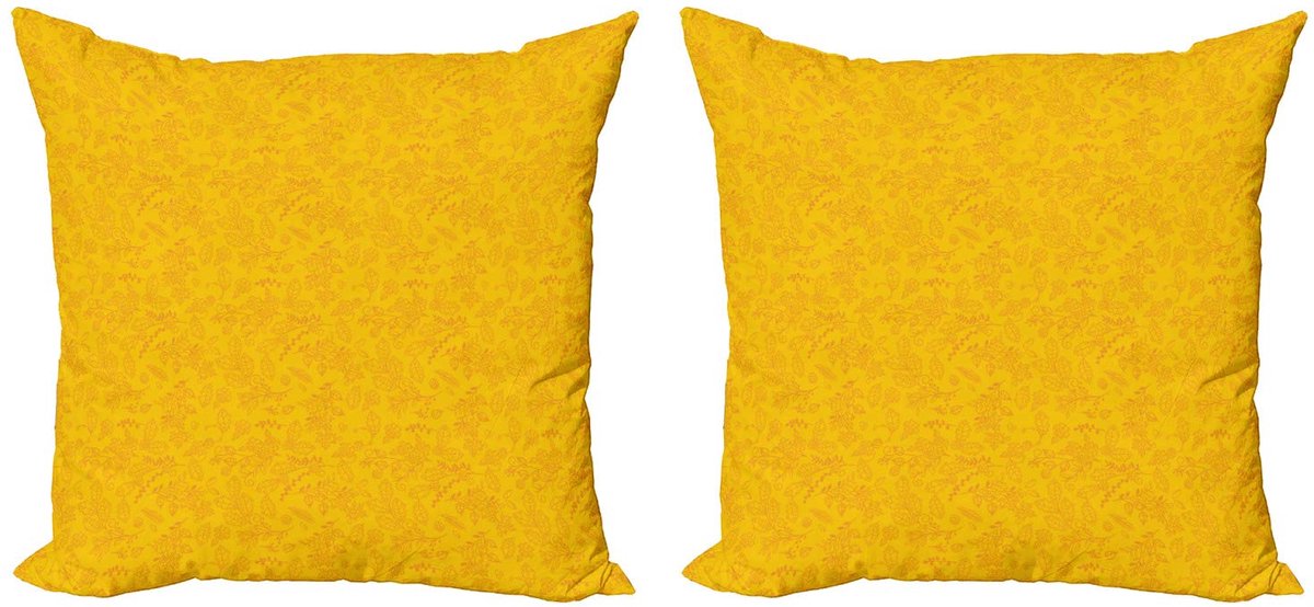 ABAKUHAUS Kussenhoezen Set – 2x45x45 cm – Ringelblume – Dubbelzijdig Ringelbloem