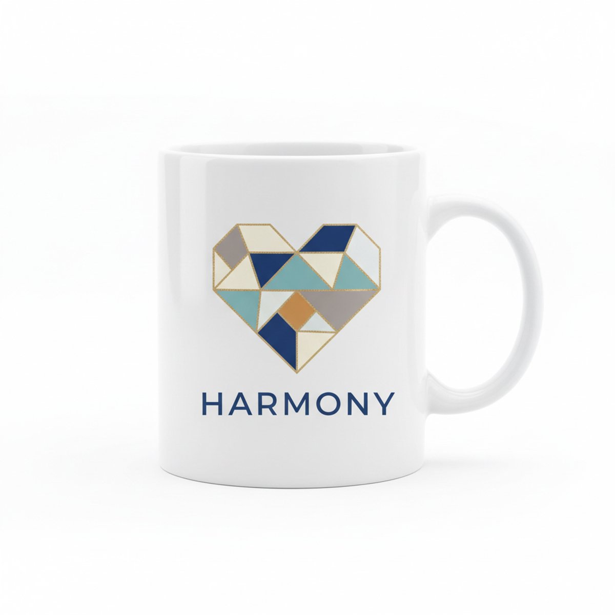 Harmony Hart Design Mok 330 ml – Modern Geometrisch Liefde Koffie- & Theebeker Cadeau