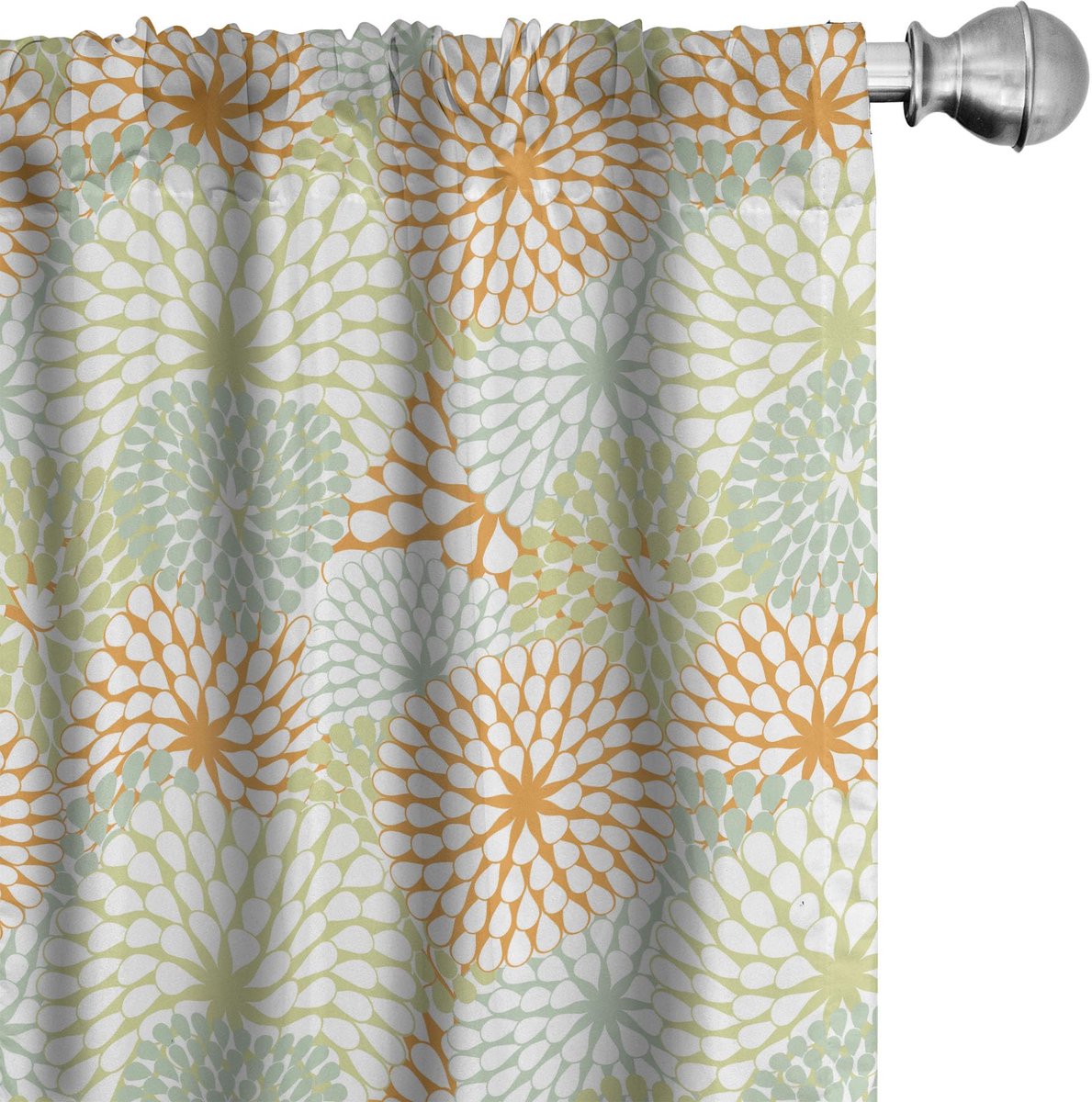ABAKUHAUS Pastel gordijnen 2x75x225 – microvezel – digitaal bedrukt – amandelgroen