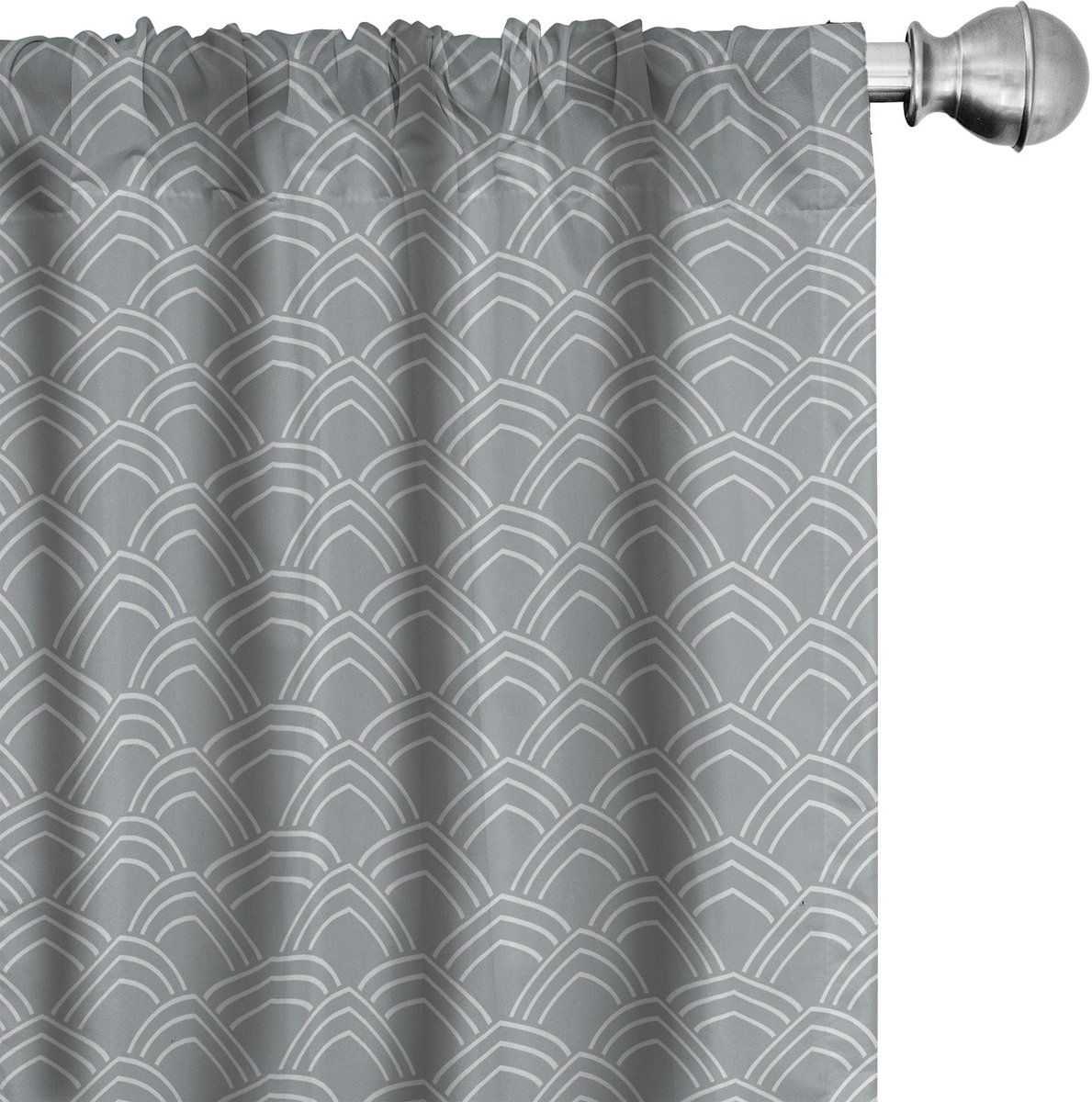 ABAKUHAUS Geometrische gordijnen – 2x75x225 cm – microvezel – Beige/Grijs Grijs Beige