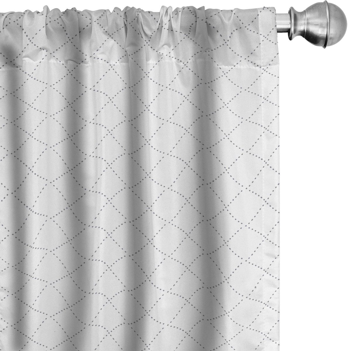 ABAKUHAUS Voorhangen – 2-delige set 75x225 cm – Microfiber Grijs/Wit Grijs wit