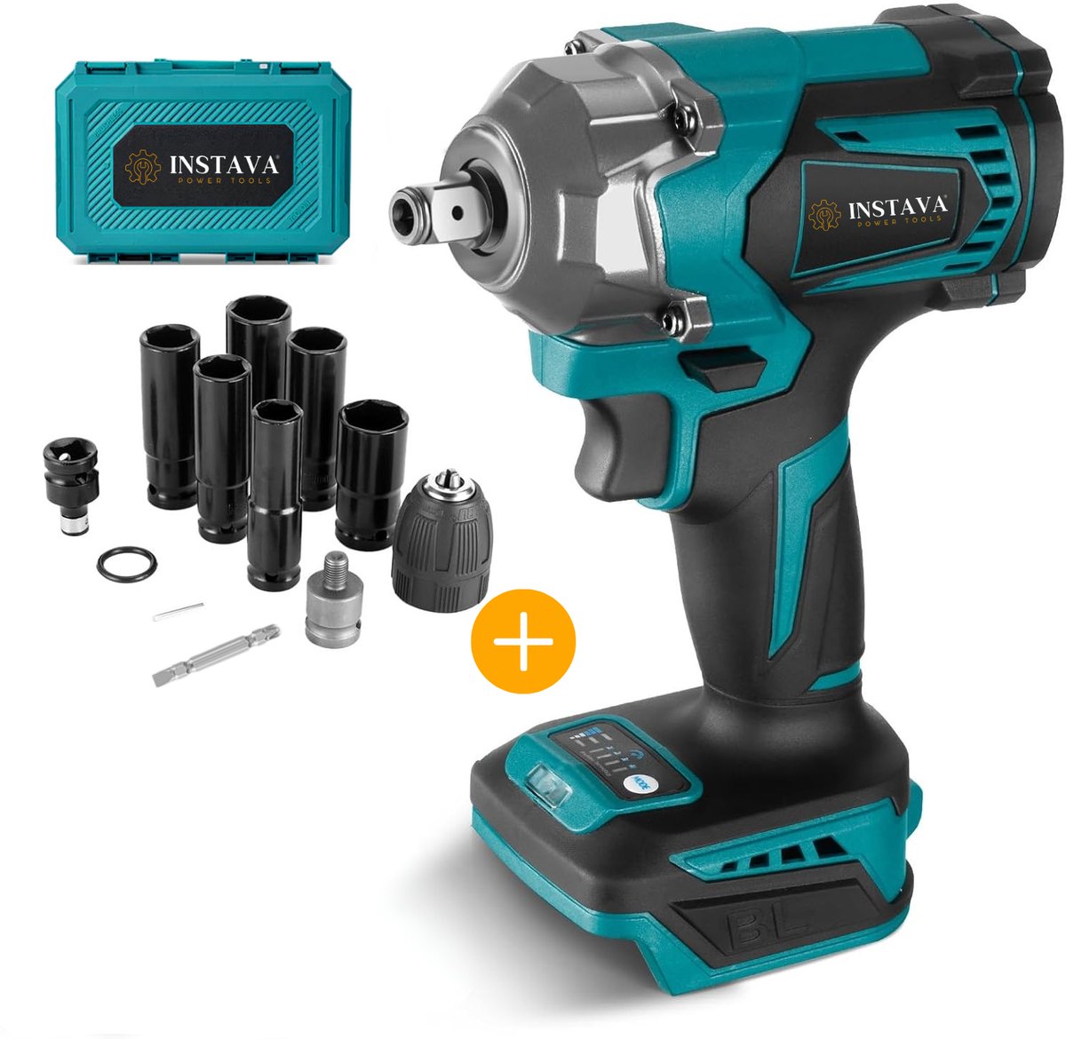 Instava Accu Slagmoersleutel 630Nm – Zonder Accu & Lader – Met Snelspanboorkop & 1/4" Bithouder – Boormachine & Slagschroevendraaier – 18V – Makita LXT Compatibel