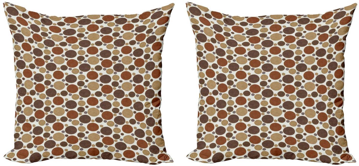 ABAKUHAUS Stippen Kussenhoes Set 40x40 cm – 2x Dubbelzijdig Digitaaldruk – Meerkleurig Burgund