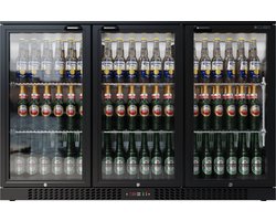 Cubo Barkoelkast glasdeur 324L - 3 Scharnierende glazen deuren - Afsluitbaar met slot - CS-320H-EE - Frigo